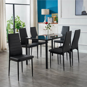 Florian 7 Piece Dining Set in Black by Home Elegance -
