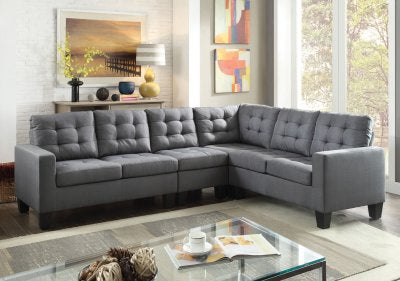 Earsom 4 Piece Sectional in Gray Linen Finish